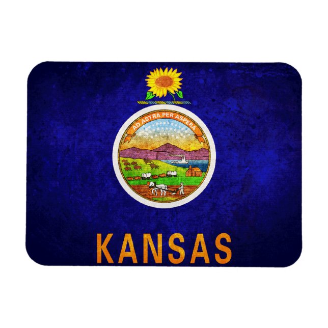 Magnet Flexible Drapeau du Kansas (Horizontal)