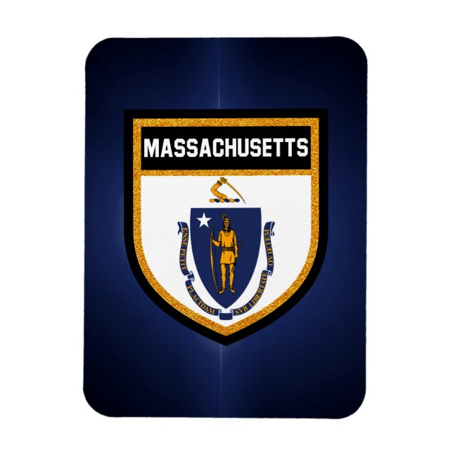 Magnet Flexible Drapeau du Massachusetts (Vertical)