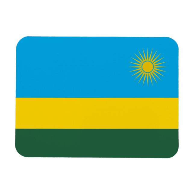 Magnet Flexible Drapeau du Rwanda (Horizontal)