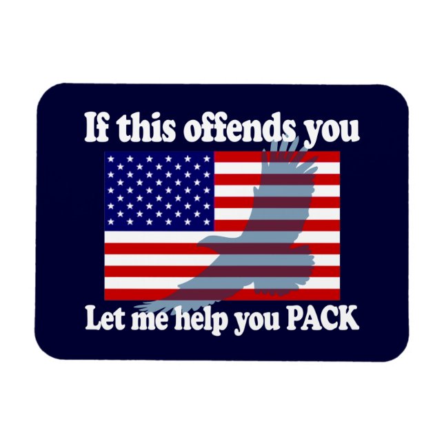 Magnet Flexible Drapeau et Aigle Patriot - Drapeau USA (Horizontal)