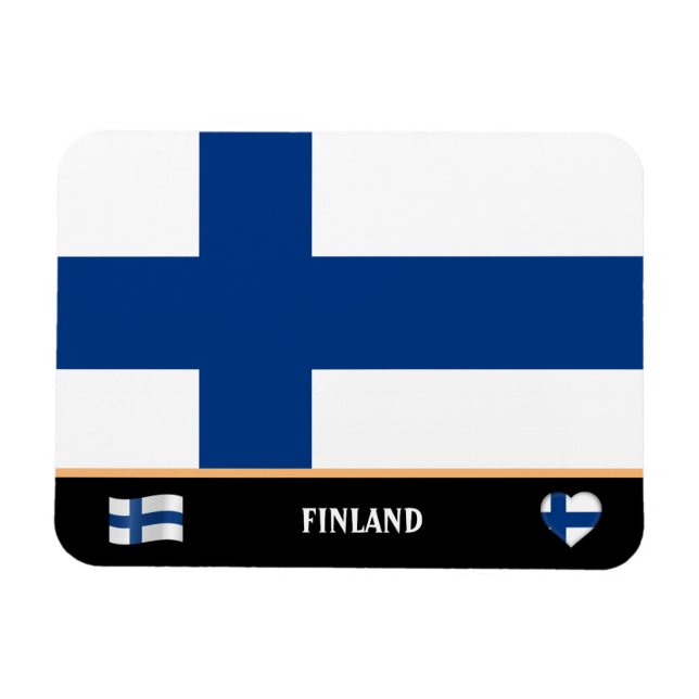 Magnet Flexible Drapeau finlandais & Finlandais voyage de pays / F (Horizontal)