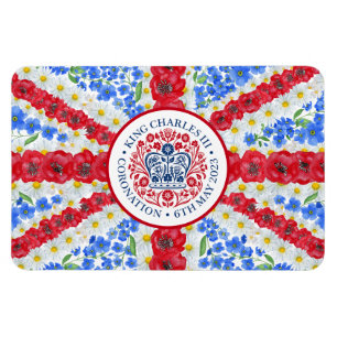 Magnet Flexible Drapeau floral du Roi Charles III