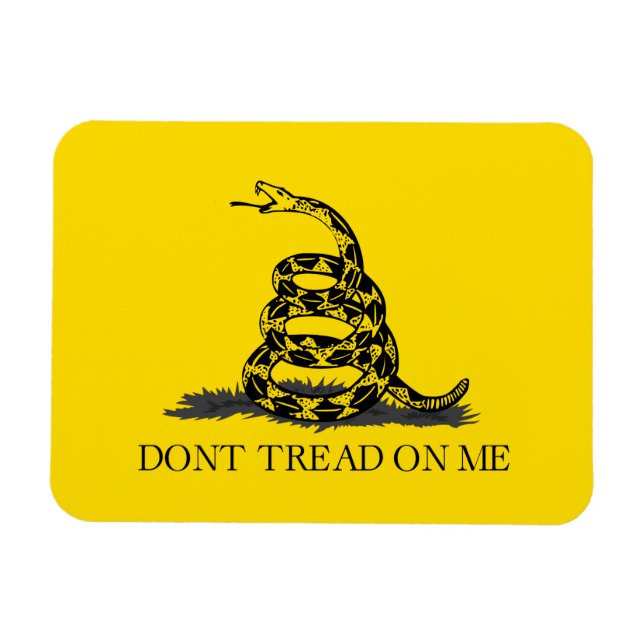 Magnet Flexible Drapeau Gadsden Ne me marche pas dessus NOIR JAUNE (Horizontal)