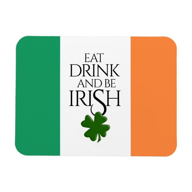 Magnet Flexible Drapeau irlandais pour boire et être shamrock (Horizontal)