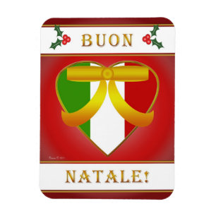 Magnet Flexible Drapeau italien Boule de Coeur Natale (Noël) Magne