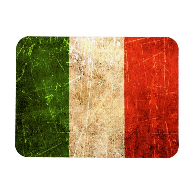 Magnet Flexible Drapeau italien Vintage rayé et usé (Horizontal)
