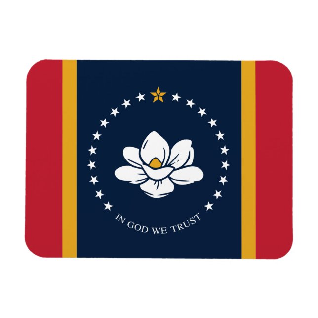 Magnet Flexible Drapeau Mississippi 2020 Nouveau (Horizontal)