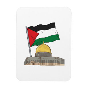 Magnet Flexible Drapeau palestinien au-dessus du Dôme de la Mosqué