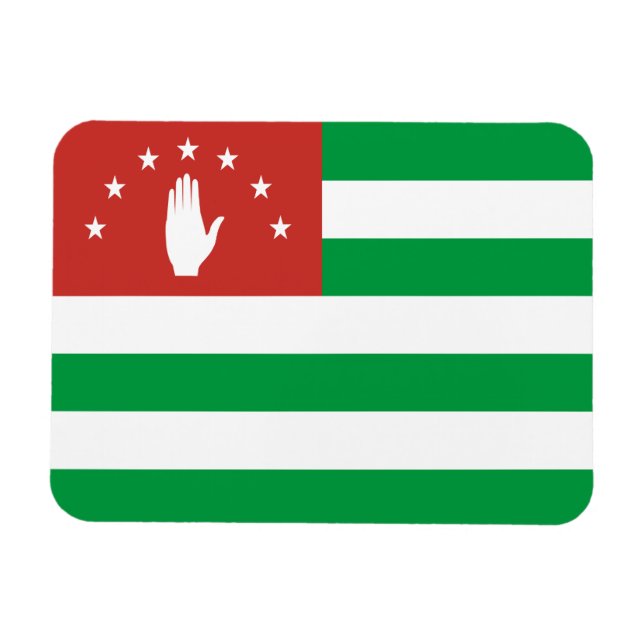 Magnet Flexible Drapeau patriotique d'Abkhazie (Horizontal)