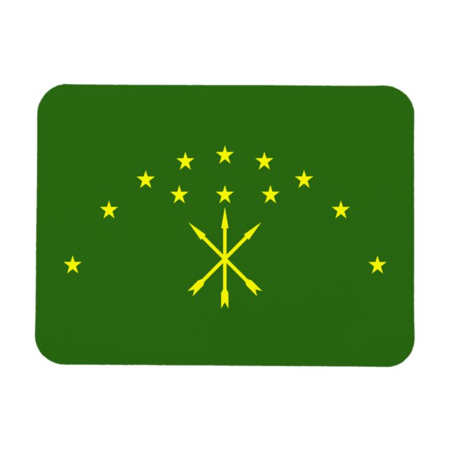 Magnet Flexible Drapeau patriotique d'Adyguée (Horizontal)