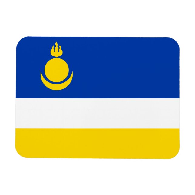 Magnet Flexible Drapeau patriotique de Bouriatie (Horizontal)