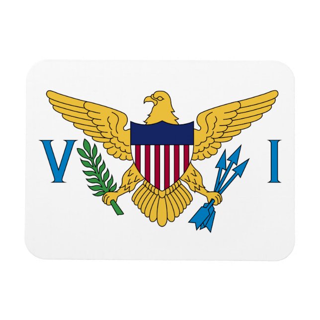 Magnet Flexible Drapeau patriotique des îles Vierges américaines (Horizontal)