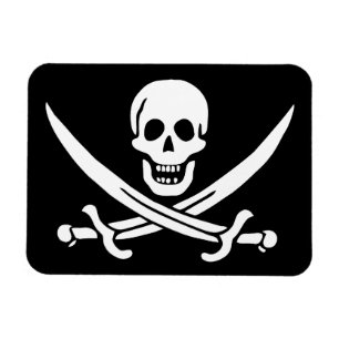 Magnet Flexible Drapeau pirate crâne épées croisées