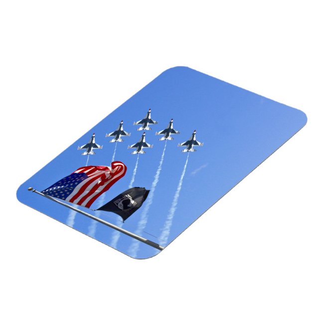 Magnet Flexible Drapeau POW MIA avec vieille gloire & Thunderbirds (Côté Gauche)