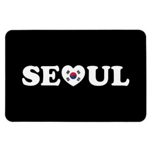 Magnet Flexible Drapeau Seoul Love Heart Taegeukgi