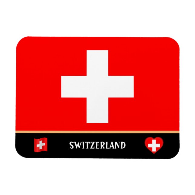 Magnet Flexible Drapeau Suisse & Voyage en Suisse / Suisse (Horizontal)