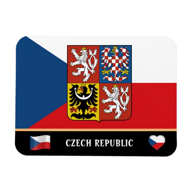 Magnet Flexible Drapeau Tchèque & Voyage de pays Tchèque/Républiqu (Horizontal)