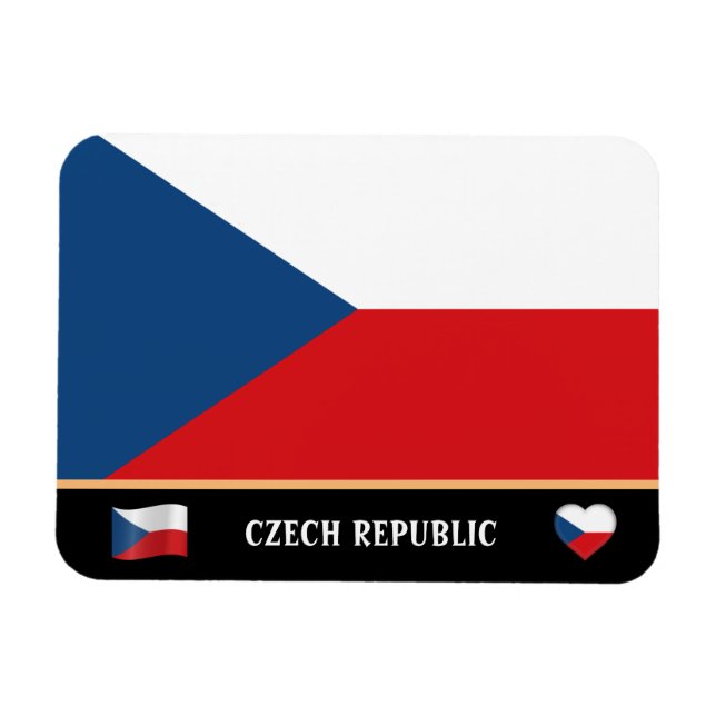 Magnet Flexible Drapeau Tchèque & Voyage de pays Tchèque/Républiqu (Horizontal)