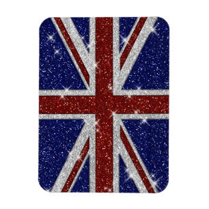 Magnet Flexible Drapeau Union Jack brillant parties scintillant