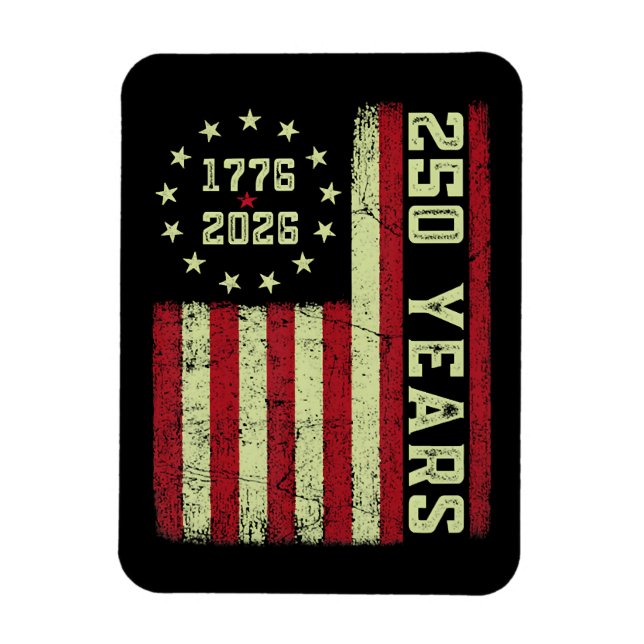 Magnet Flexible Drapeau Usa 250e Anniversaire (Vertical)