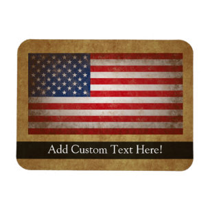 Magnet Flexible Drapeau vintage américain avec texte personnalisé