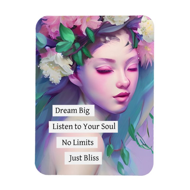 Magnet Flexible Dream Big, Citation inspirante pour fille (Vertical)