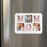 Magnet Flexible Dreamy Rose Floral MOM Photo Collage Fête des Mère<br><div class="desc">Aimant de fête des mères imprimé sur mesure et personnalisé avec votre photo et texte. Ce joli design présente des lettres MOM décorées d'élégantes fleurs d'aquarelle rose mélangées avec un cadre collage de vos 3 photos personnalisées. Ajoutez votre message personnel pour la Fête des Mères pour maman, grand-mère ou autre...</div>