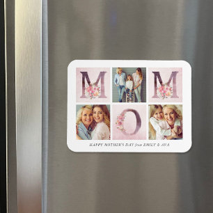 Magnet Flexible Dreamy Rose Floral MOM Photo Collage Fête des Mère