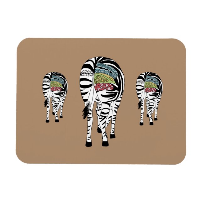 Magnet Flexible Drei Zebras  (Horizontal)