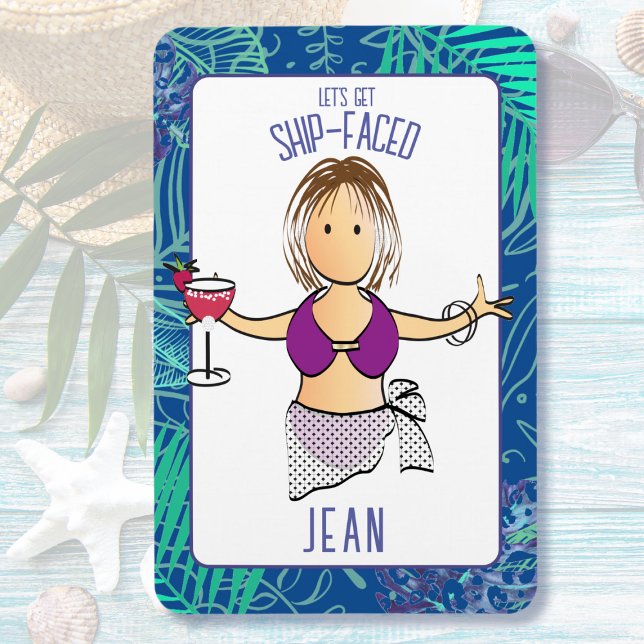 Magnet Flexible Drôle Cartoon Femme Tropical Beach Croise Porte (Créateur téléchargé)