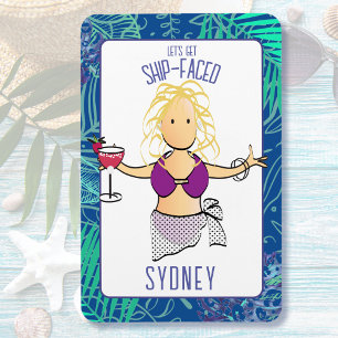 Magnet Flexible Drôle Cartoon Femme Tropical Beach Croise Porte