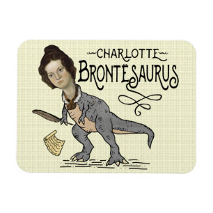 Magnet Flexible Drôle Charlotte Bronte Saurus Dinosaur Lecteur de 