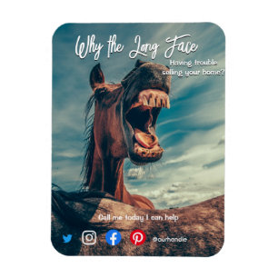 Magnet Flexible drôle de carte postale de l'immobilier long visage