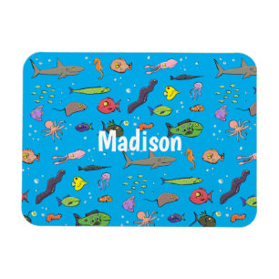 Magnet Flexible Drôle des créatures marines dessin motif