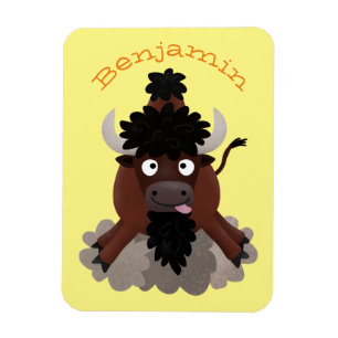 Magnet Flexible Drôle dessin animé de bison de buffle
