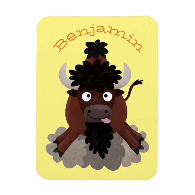 Magnet Flexible Drôle dessin animé de bison de buffle (Vertical)
