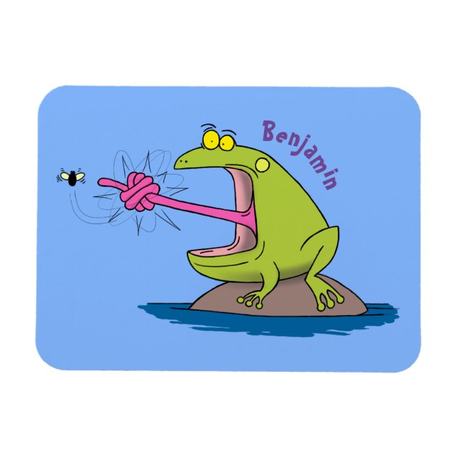 Magnet Flexible Drôle dessin animé de grenouille et mouche (Horizontal)