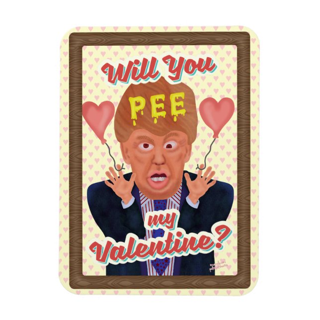 Magnet Flexible Drôle Donald Trump Valentine's Day Pee Tape Joke (Vertical)
