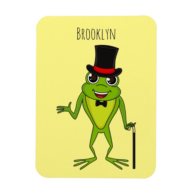 Magnet Flexible Drôle grenouille avec chapeau dessus dessin animé (Vertical)
