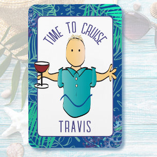 Magnet Flexible Drôle Homme Rouge Vin Cartoon Tropical Croisière P