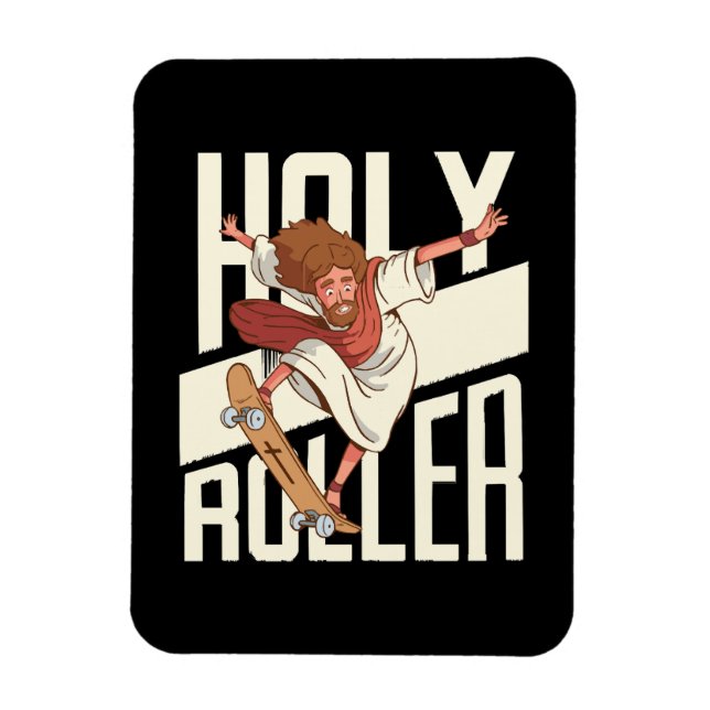 Magnet Flexible Drôle Jésus patin à roulettes Holy Roller (Vertical)