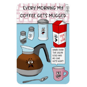 Magnet Flexible Drôle jeu de café de dessin animé