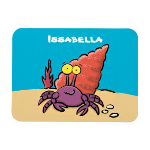 Magnet Flexible Drôle mignon caricature pourpre crabe ermite