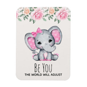 Magnet Flexible Drôle mignon dire Be You avec adorable éléphant