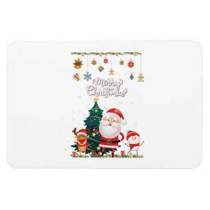 Magnet Flexible Drôle Père Noël, Snowman, Reindeer Joyeux Noël