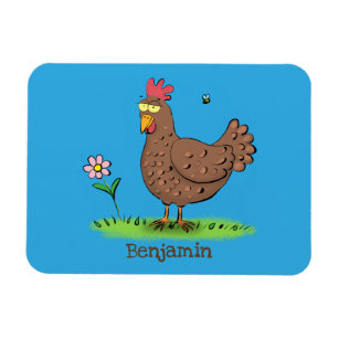 Magnet Flexible Drôle poulet rustique whimsical dessin animé