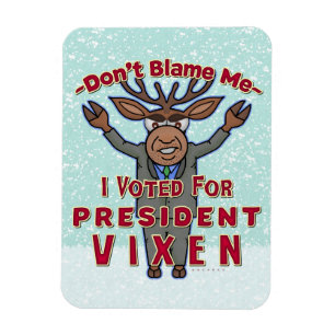 Magnet Flexible Drôle Président de Noël Vixen Reindeer Politique