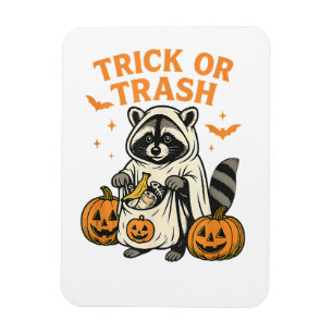 Magnet Flexible Drôle Raccoon Trick ou Trash Halloween