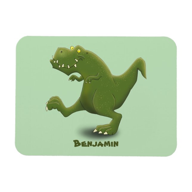 Magnet Flexible Drôle T rex dinosaure dessin animé humour (Horizontal)
