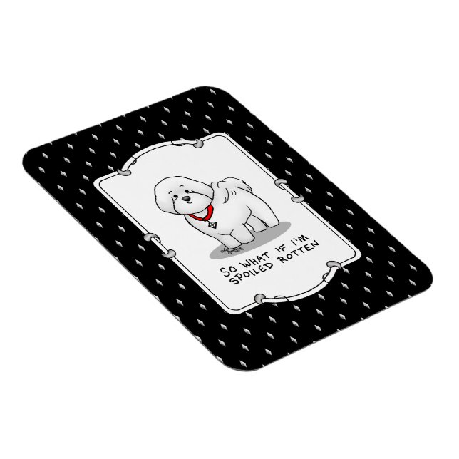 Magnet Flexible Drôle Tourbé Bichon Frise Chien - mignon (Côté Droit)